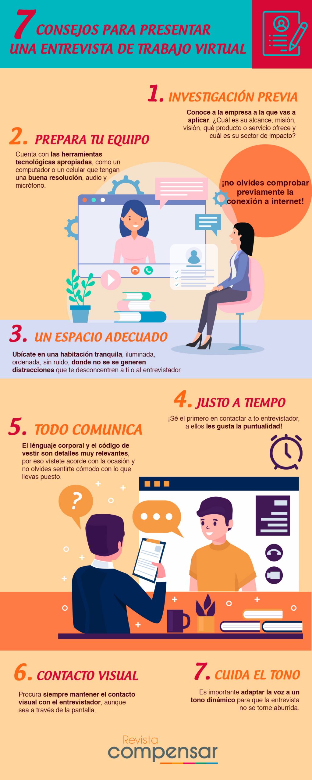 Consejos para presentar una entrevista de trabajo virtual 