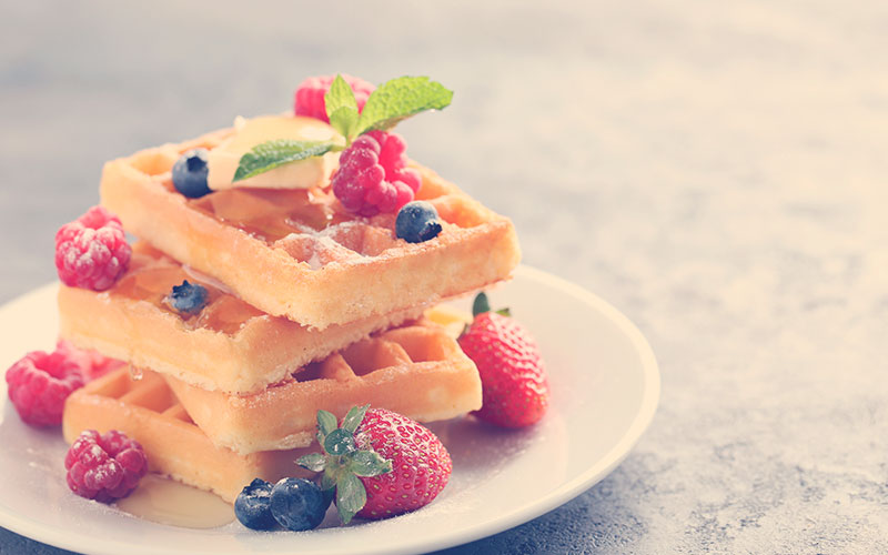 gofres caseros para desayuno de amor y amistad