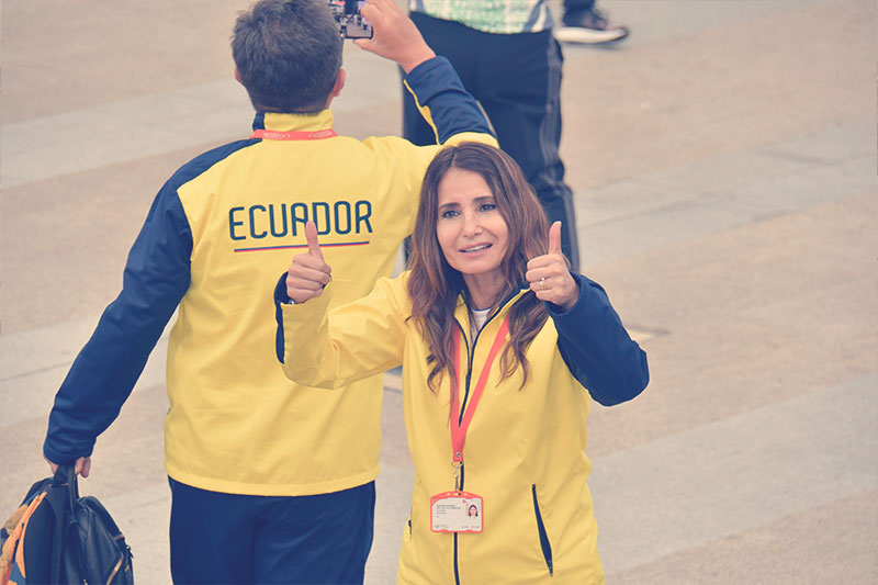 delegación ecuatoriana en la  inauguración de la XXIV Olimpiada Especial FIDES - Compensar Iberoamérica 