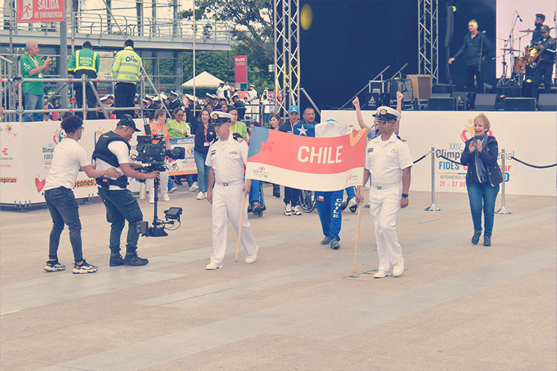 delegación chilena en la  inauguración de la XXIV Olimpiada Especial FIDES - Compensar Iberoamérica 