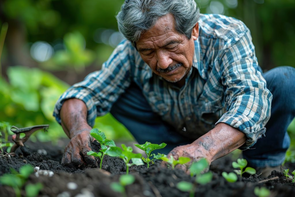 campesino cultivando la tierra